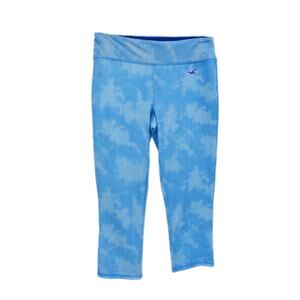 Hollister Sport Medium Sky Blue Watercolor Capri Leggings
